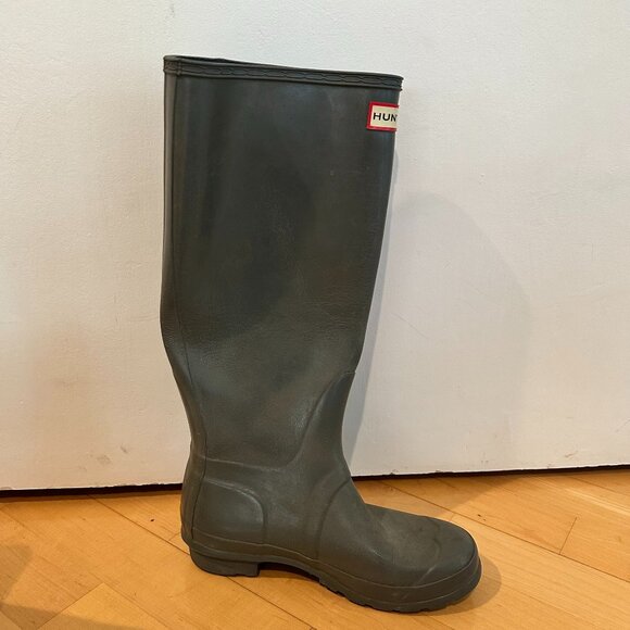Hunter Boots Moss Green Shiney Size 6 - Picture 2 of 11